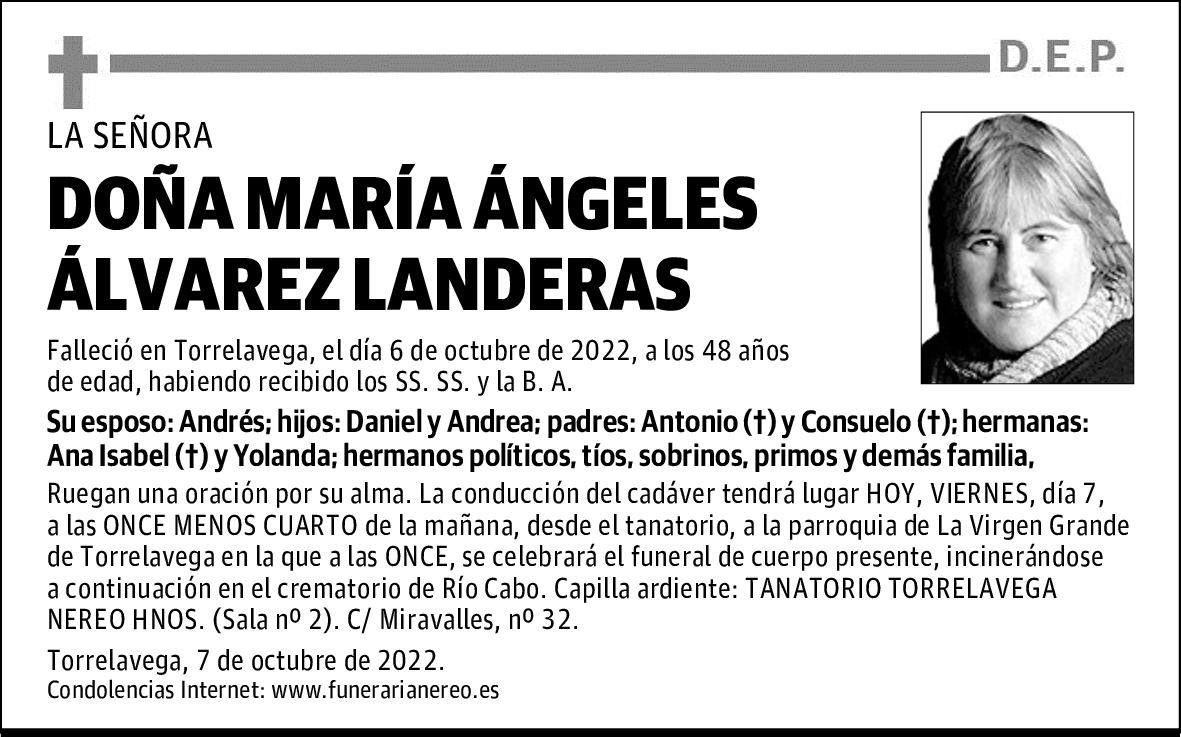 DOÑA MARÍA ÁNGELES ÁLVAREZ LANDERAS