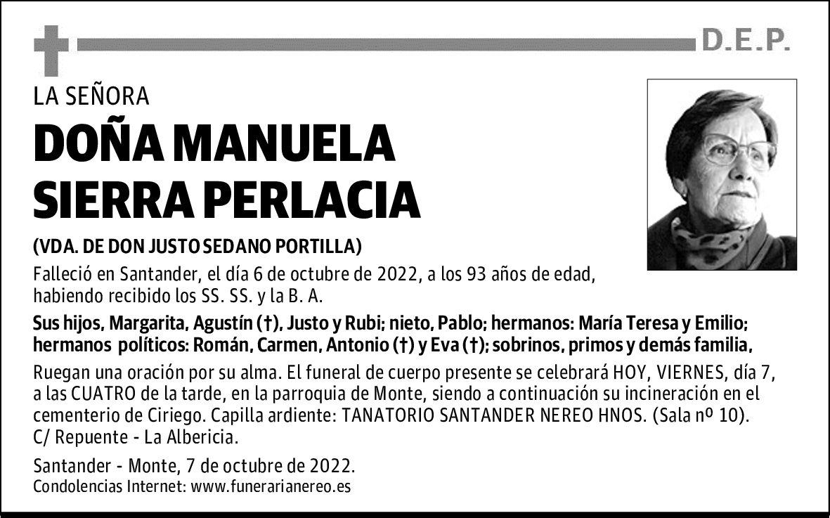 DOÑA MANUELA SIERRA PERLACIA