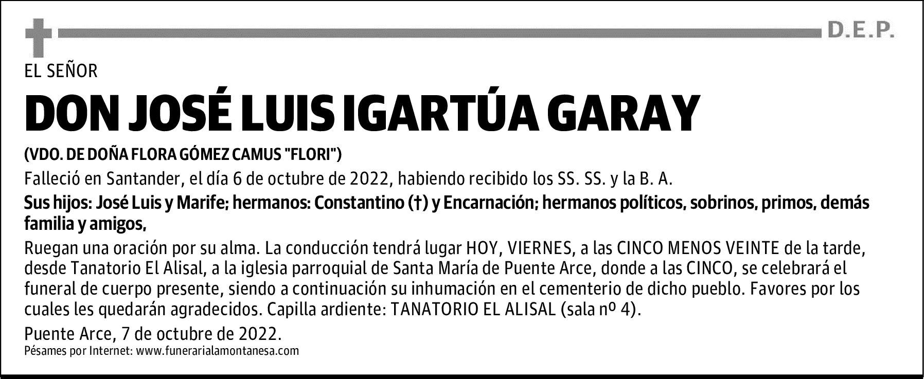 DON JOSÉ LUIS IGARTÚA GARAY
