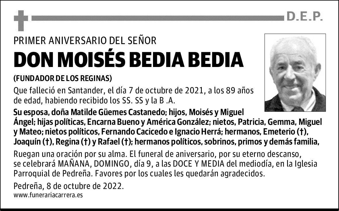 DON MOISÉS BEDIA BEDIA