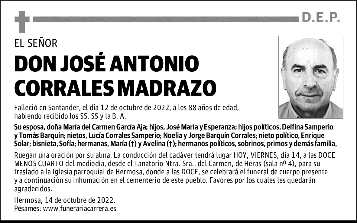 DON JOSÉ ANTONIO CORRALES MADRAZO