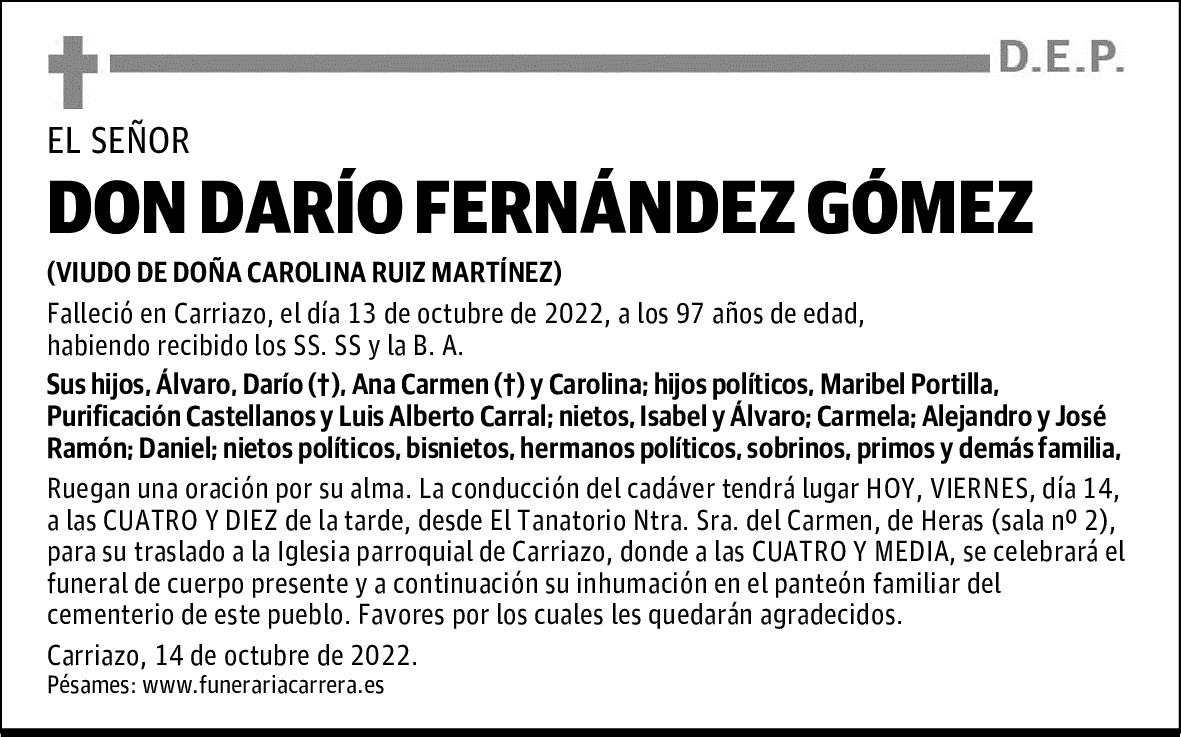 DON DARIO FERNÁNDEZ GÓMEZ