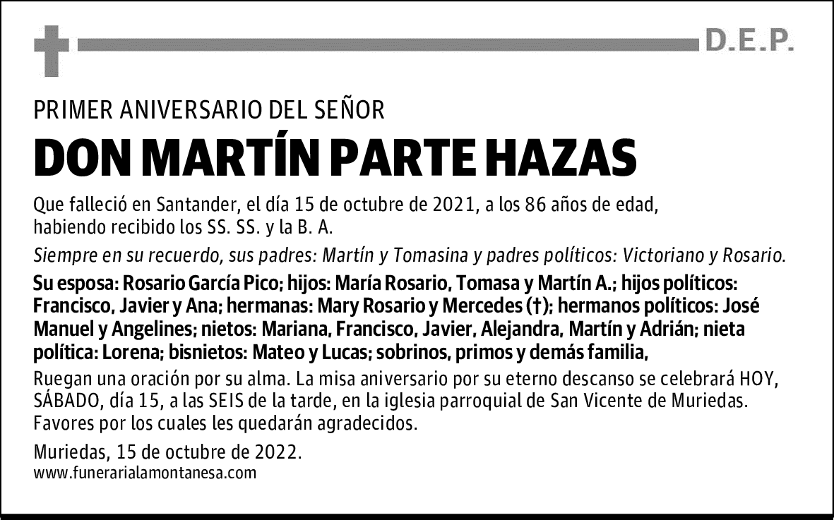DON MARTÍN PARTE HAZAS