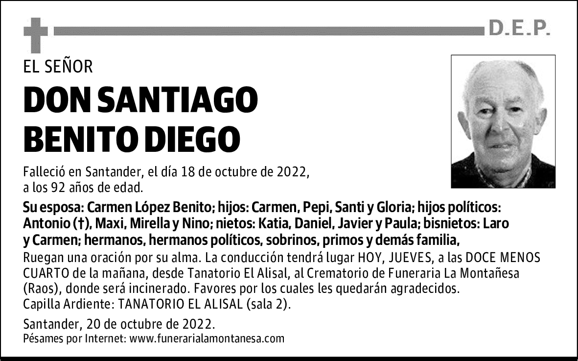 DON SANTIAGO BENITO DIEGO