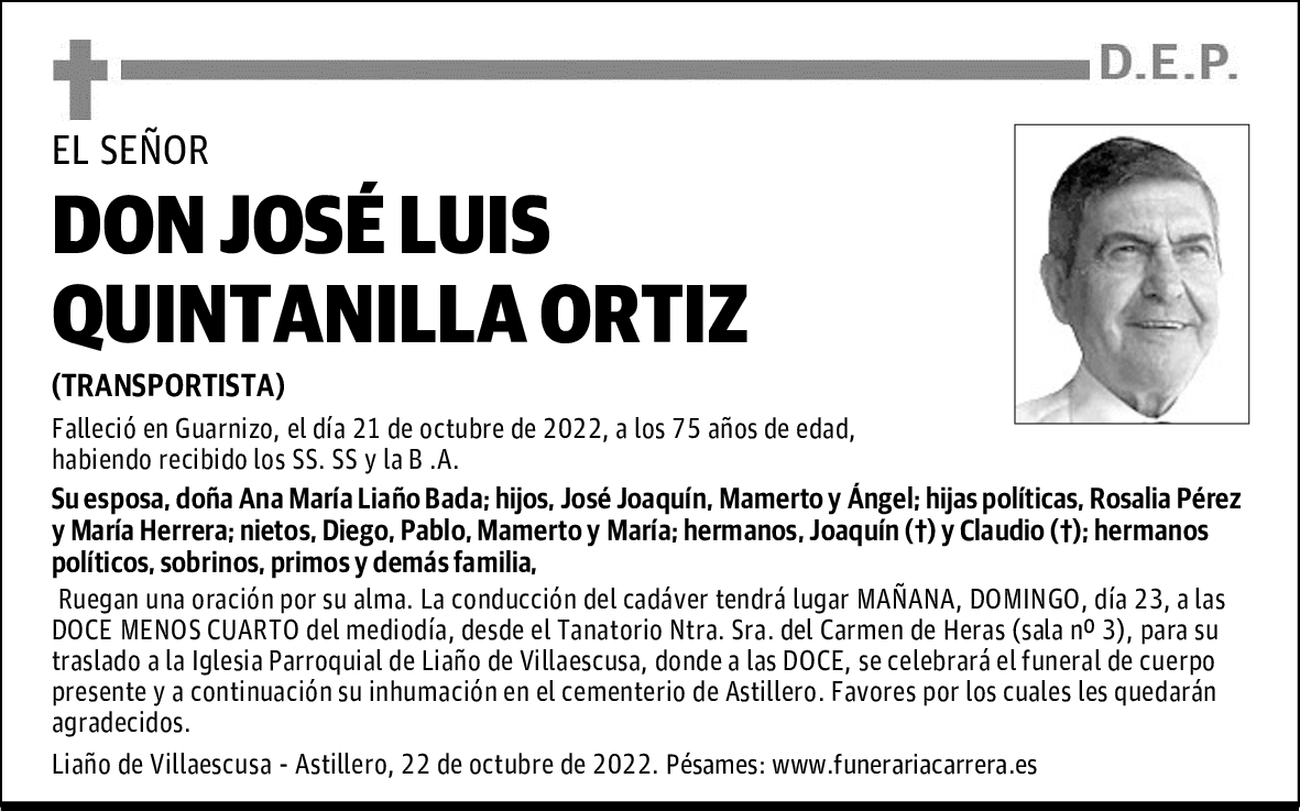DON JOSÉ LUIS QUINTANILLA ORTIZ
