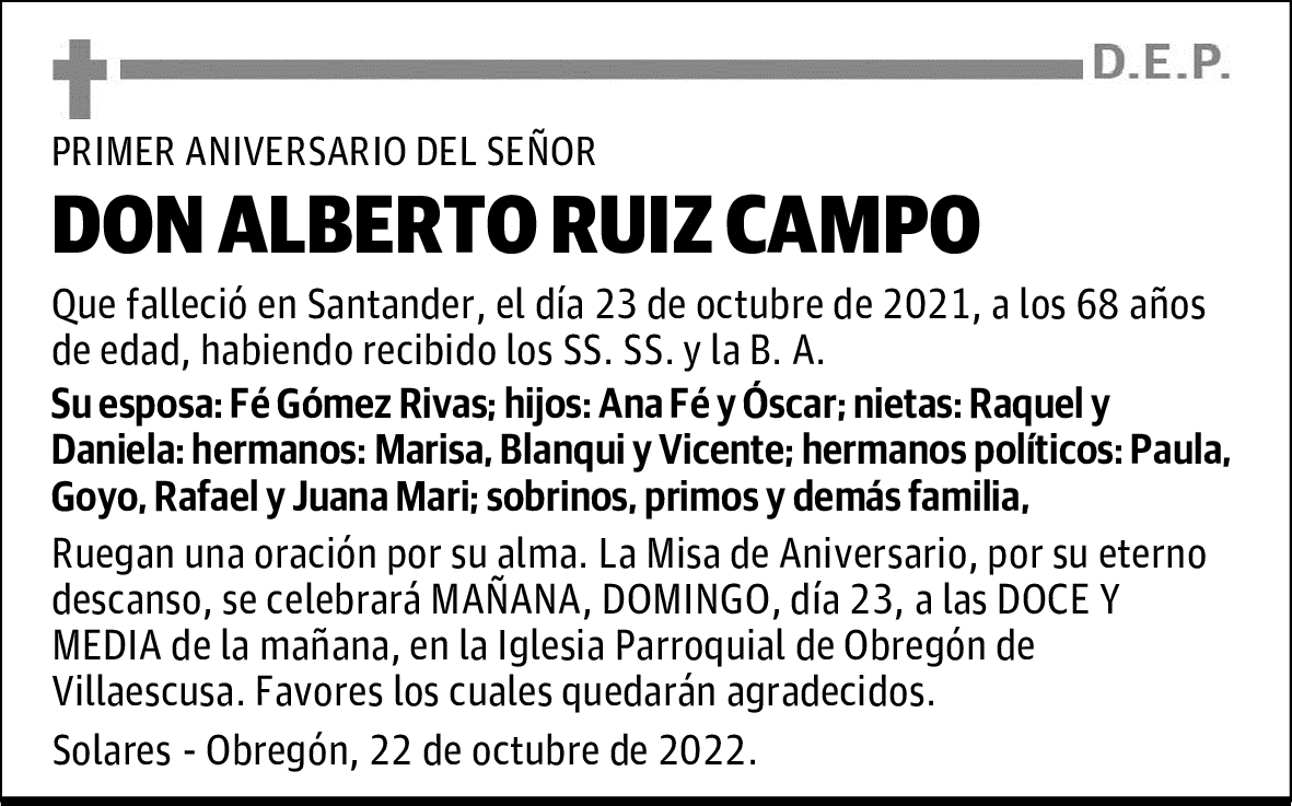 DON ALBERTO RUIZ CAMPO