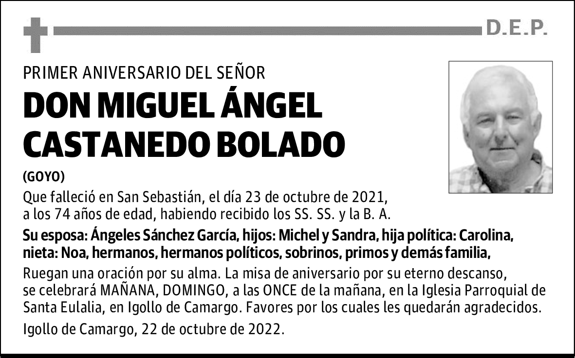 MIGUEL ÁNGEL CASTANEDO BOLADO