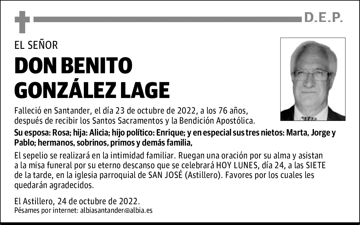 DON BENITO GONZÁLEZ LAGE