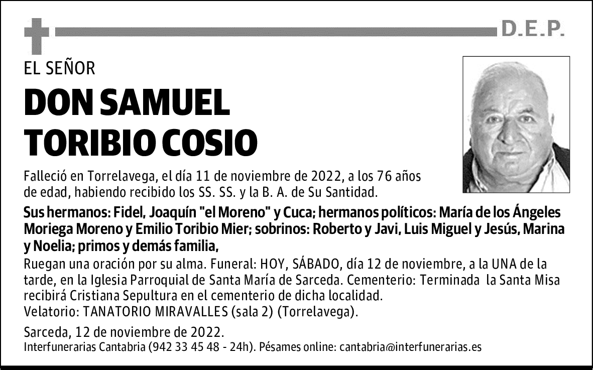 DON SAMUEL TORIBIO COSIO