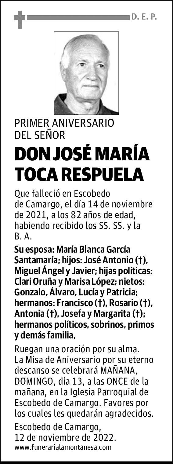 DON JOSÉ MARÍA TOCA RESPUELA