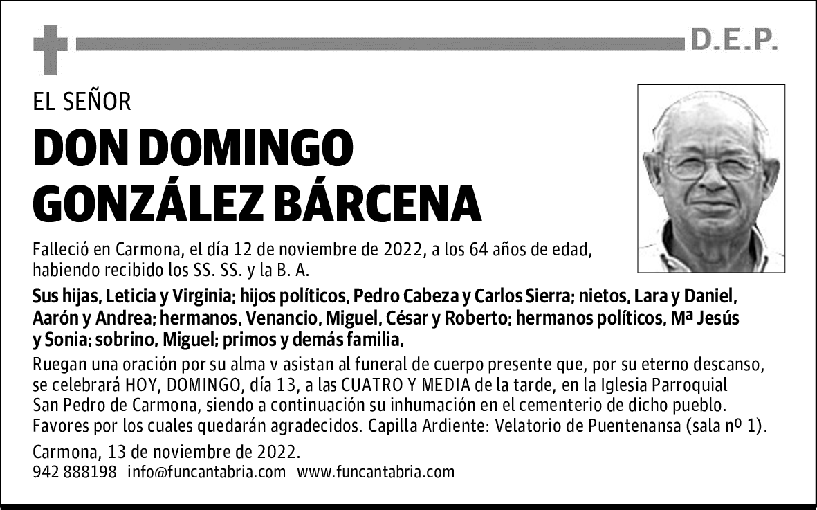 DON DOMINGO GONZÁLEZ BÁRCENA
