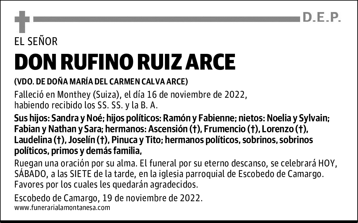 DON RUFINO RUIZ ARCE