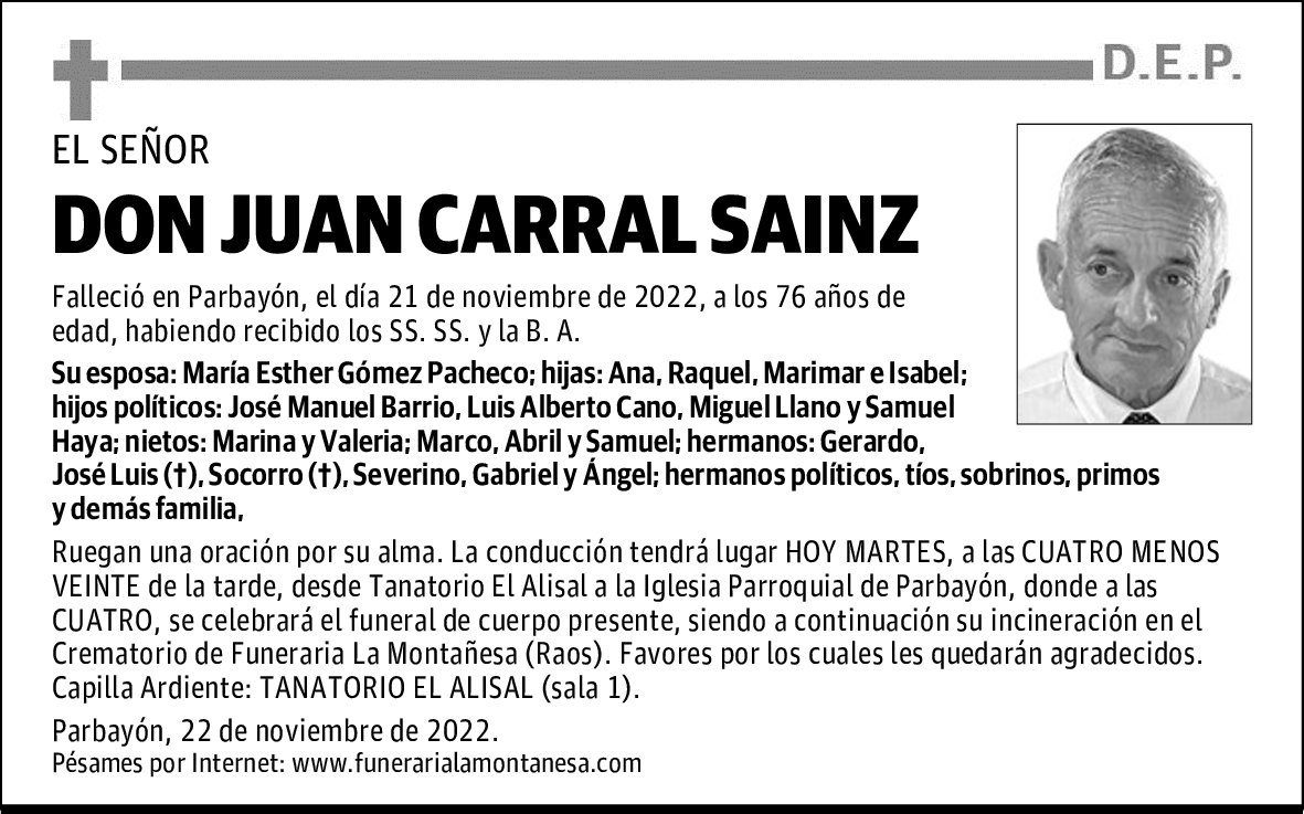 DON JUAN CARRAL SAINZ