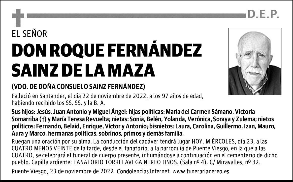 DON ROQUE FERNANDEZ SAINZ DE LA MAZA
