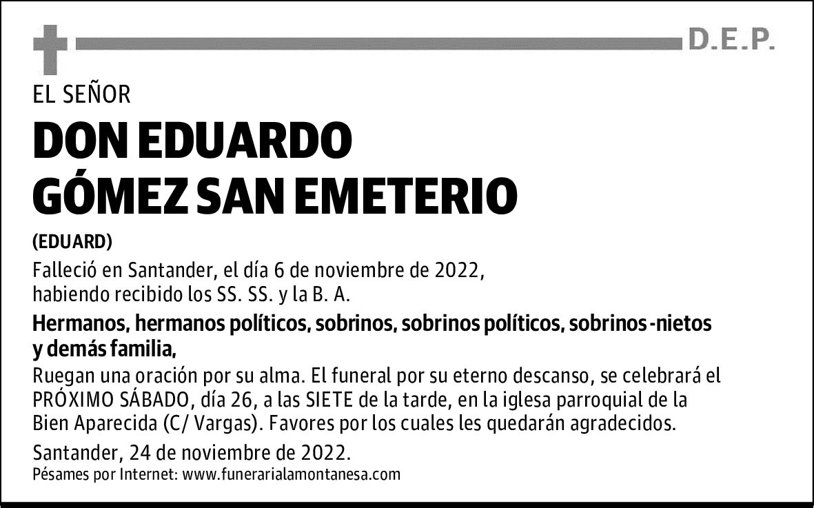 DON EDUARDO GÓMEZ SAN EMETERIO