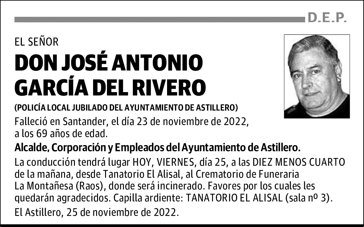 DON JOSÉ ANTONIO GARCÍA DEL RIVERO