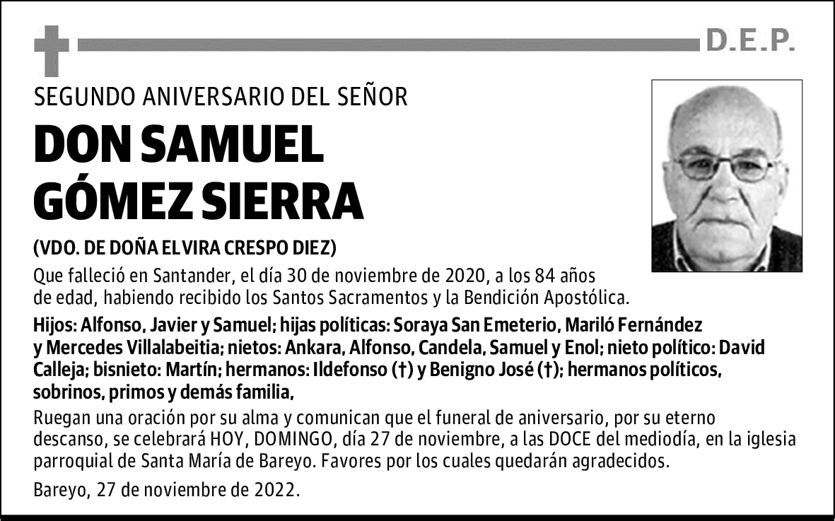 DON SAMUEL GÓMEZ SIERRA