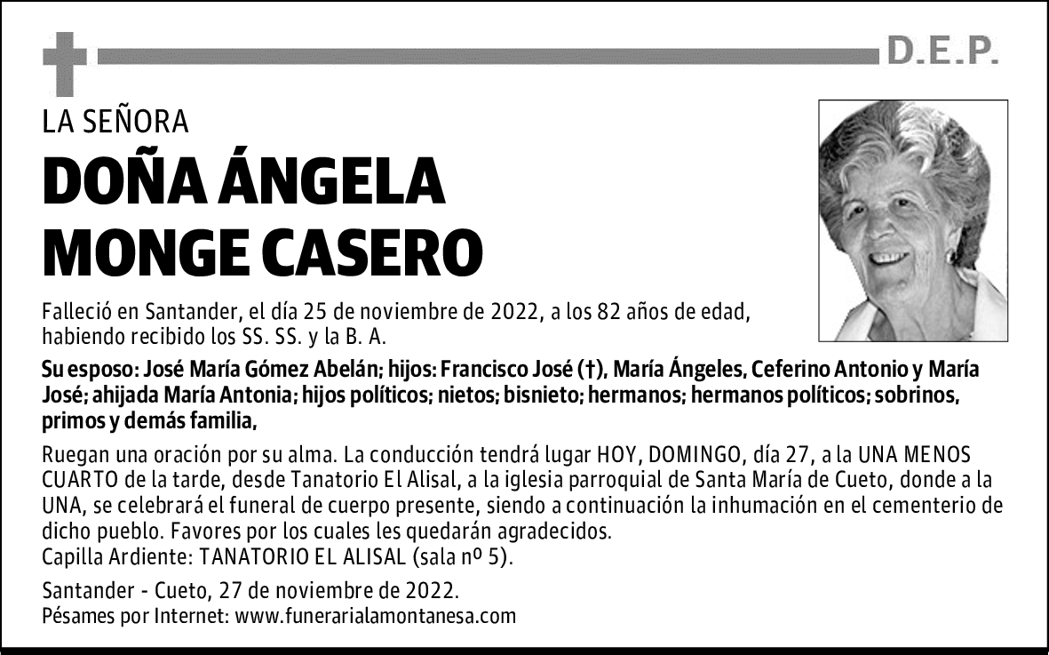 DOÑA ÁNGELA MONGE CASERO