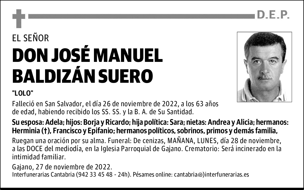 DON JOSÉ MANUEL BALDIZÁN SUERO
