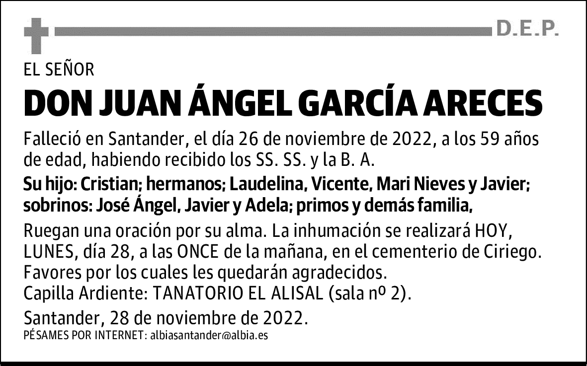 DON JUAN ÁNGEL GARCÍA ARECES