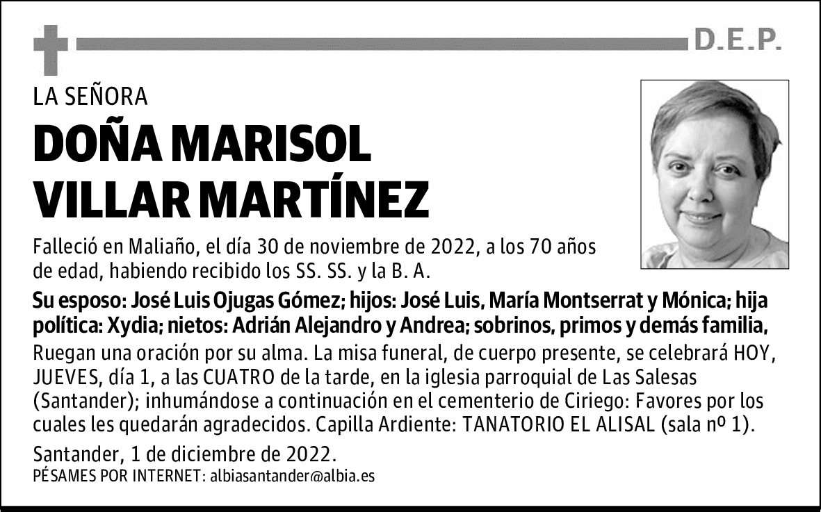 DOÑA MARISOL VILLAR MARTÍNEZ