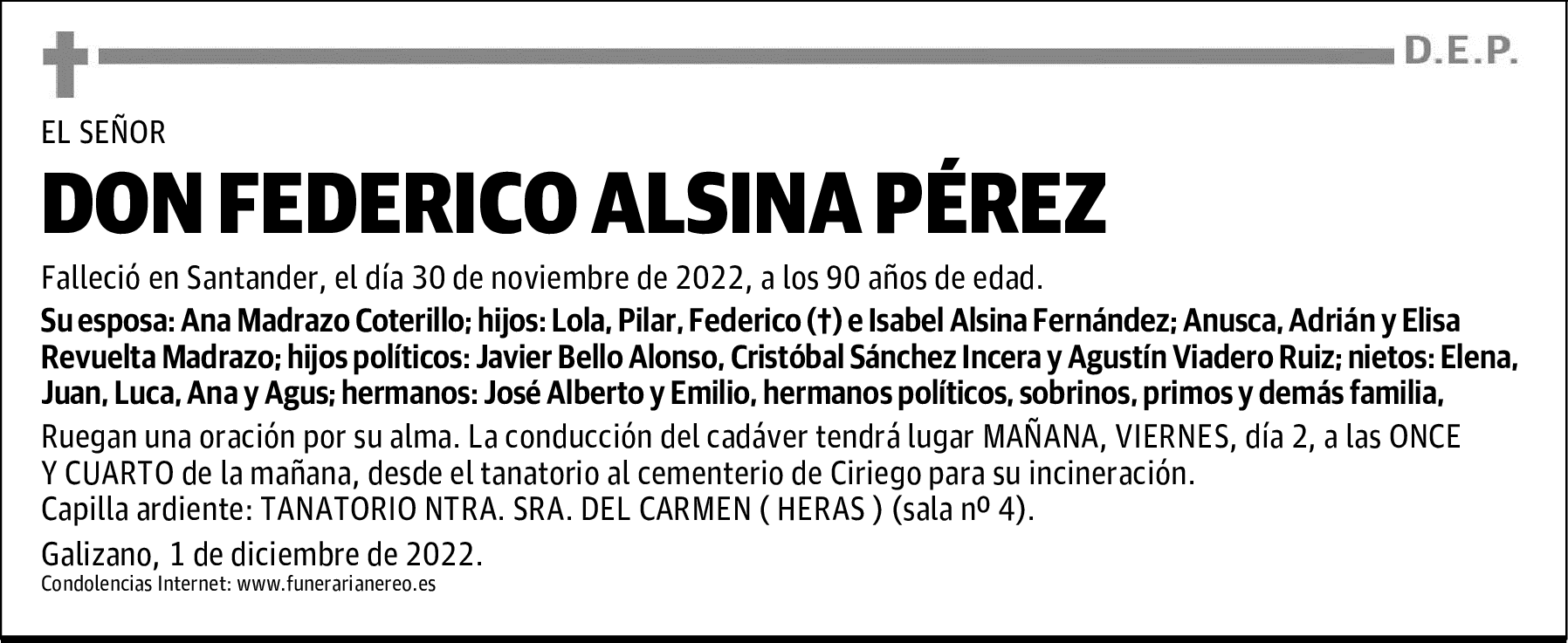 DON FEDERICO ALSINA PÉREZ