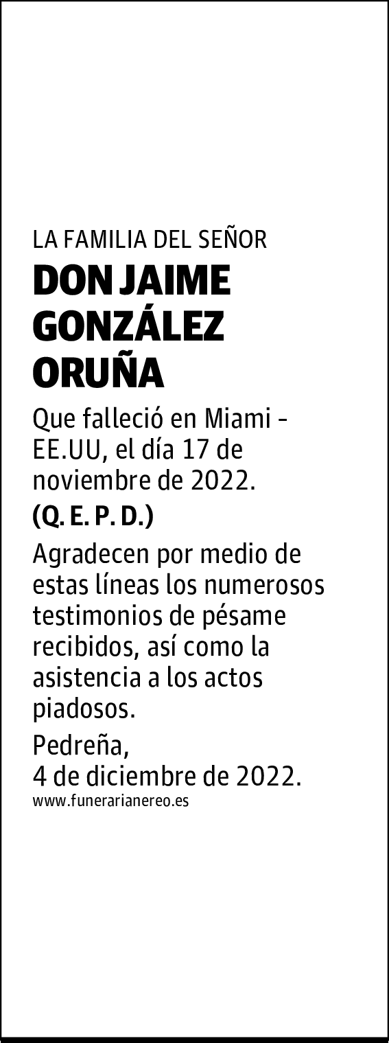 DON JAIME GONZÁLEZ ORUÑA