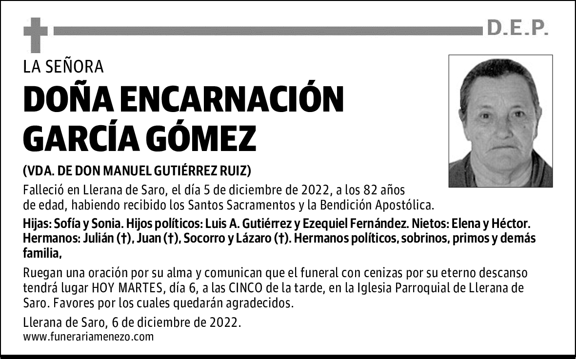 DOÑA ENCARNACIÓN GARCÍA GÓMEZ