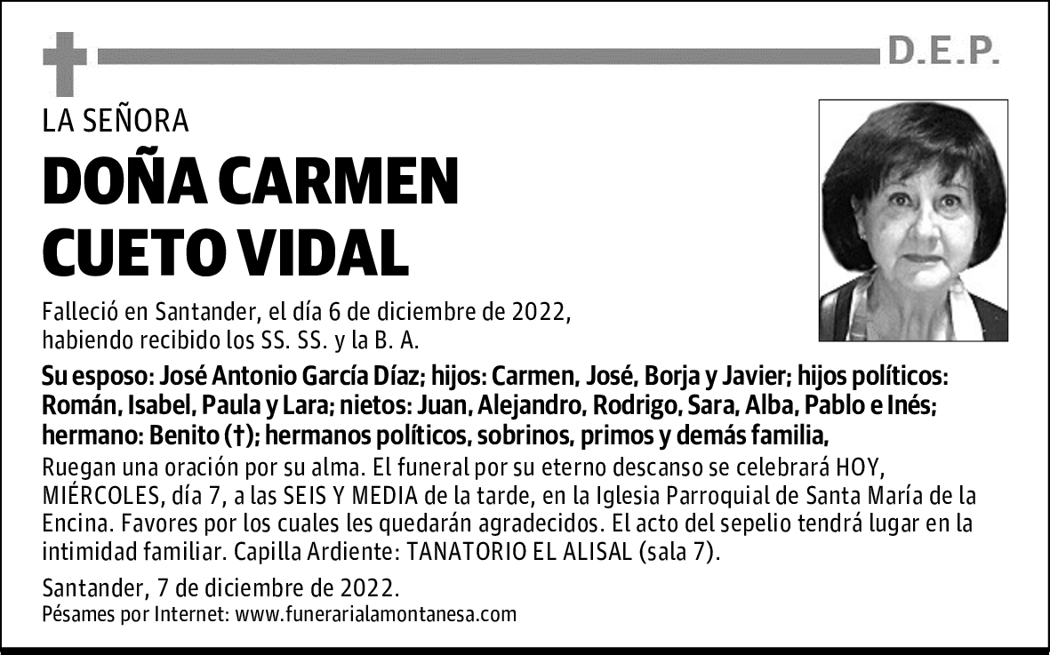 DOÑA CARMEN CUETO VIDAL