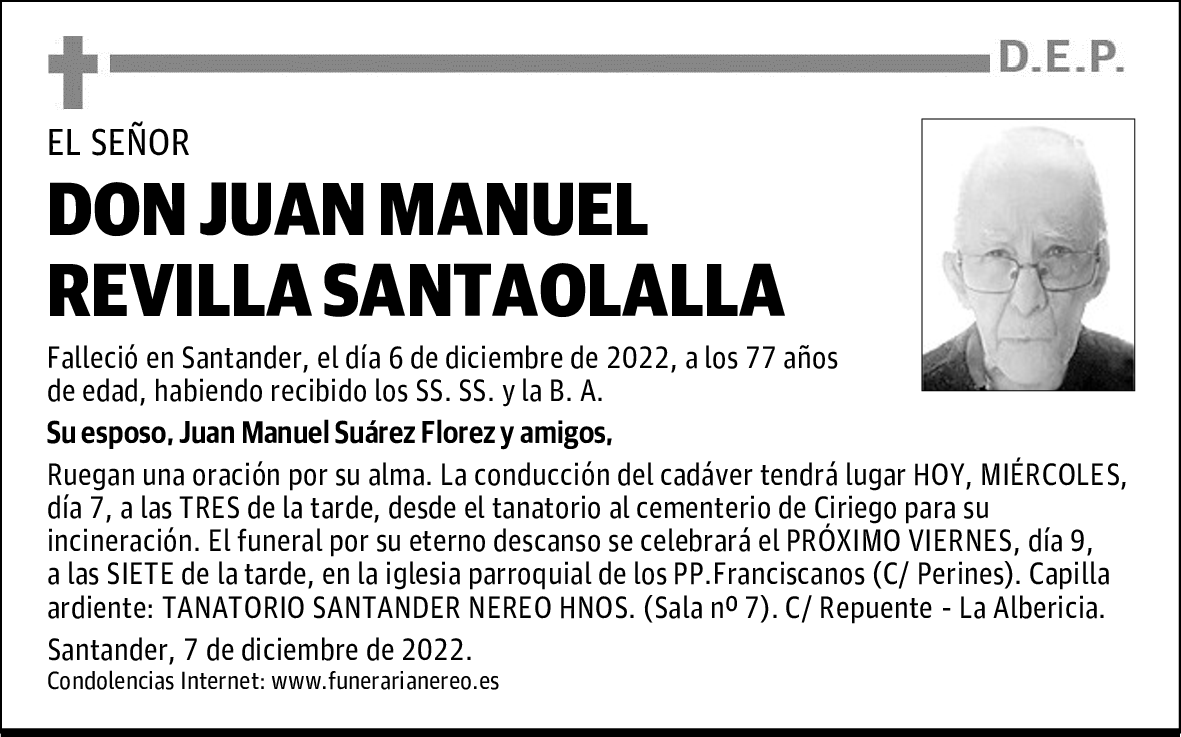 DON JUAN MANUEL REVILLA SANTAOLALLA