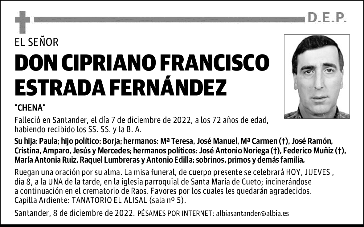 DON CIPRIANO FRANCISCO ESTRADA FERNÁNDEZ