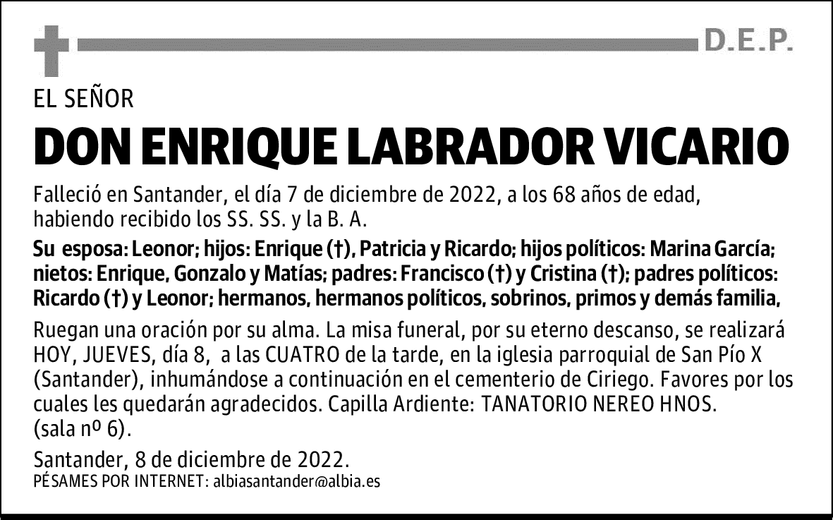 DON ENRIQUE LABRADOR VICARIO