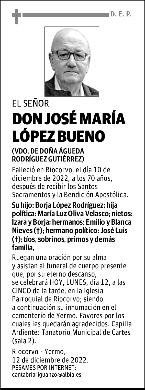 DON JOSÉ MARÍA LOPEZ BUENO