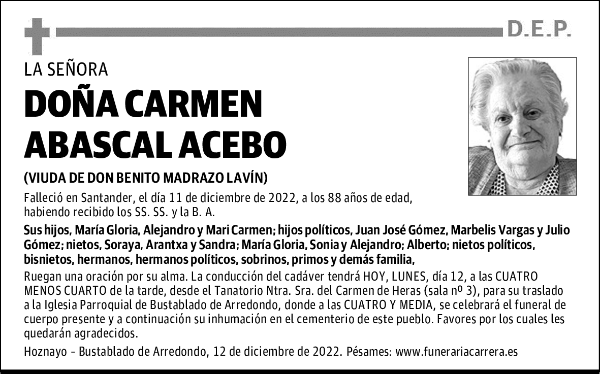 DOÑA CARMEN ABASCAL ACEBO