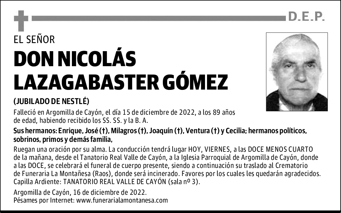 DON NICOLÁS LAZAGABASTER GÓMEZ