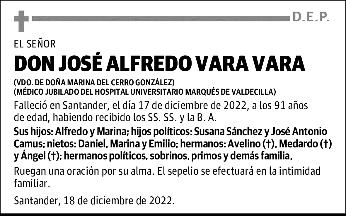 DON JOSÉ ALFREDO VARA VARA