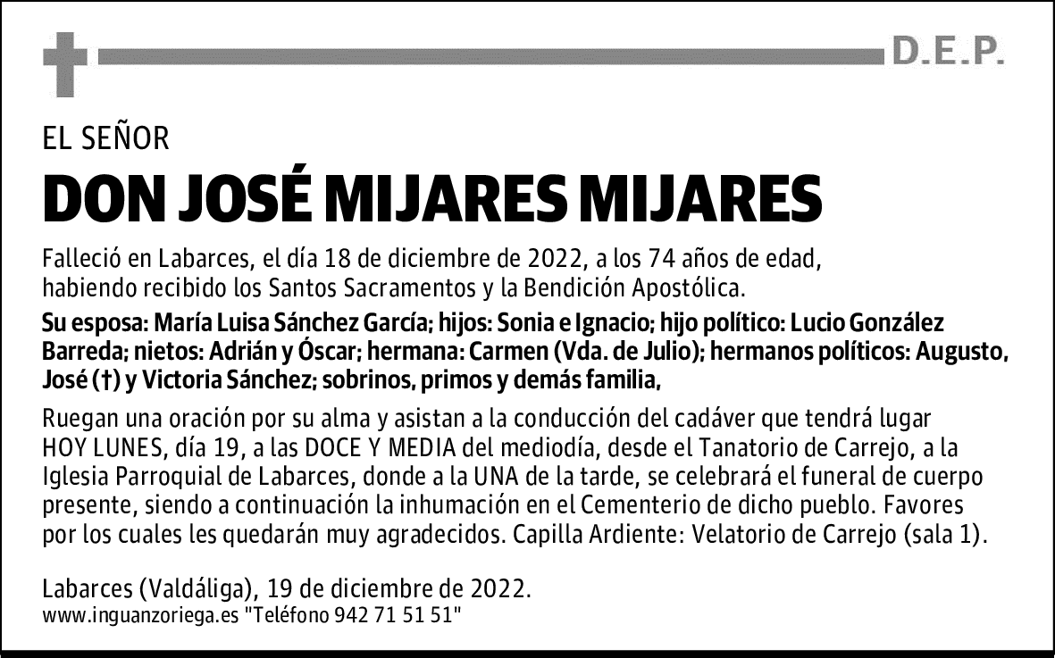 DON JOSÉ MIJARES MIJARES