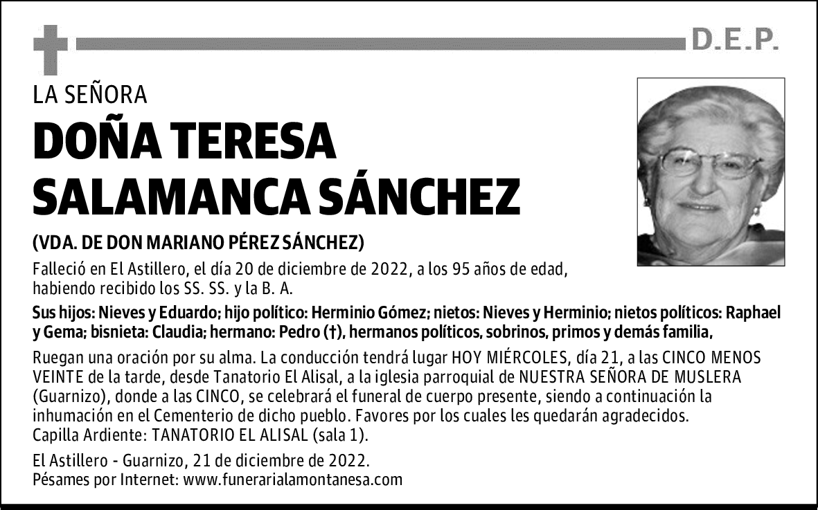DOÑA TERESA SALAMANCA SÁNCHEZ