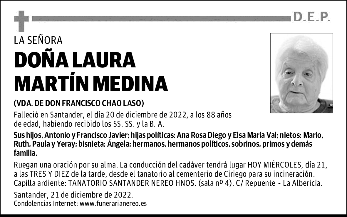 DOÑA LAURA MARTÍN MEDINA