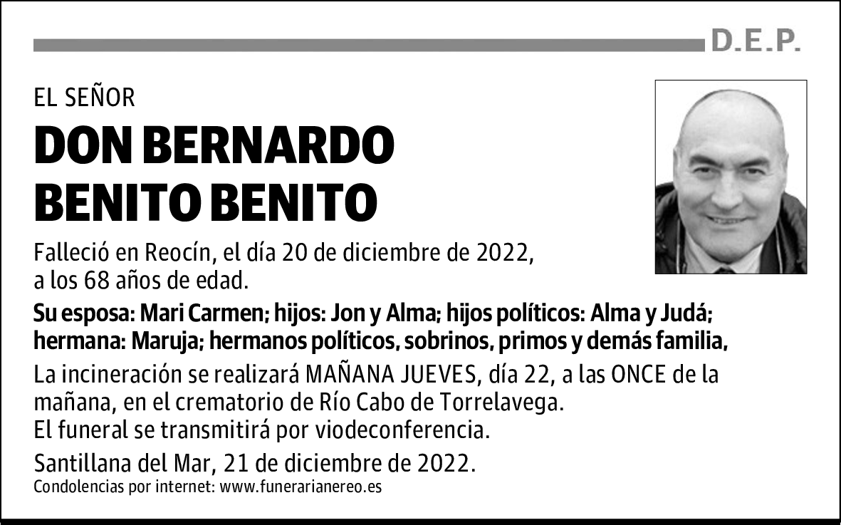 DON BERNARDO BENITO BENITO