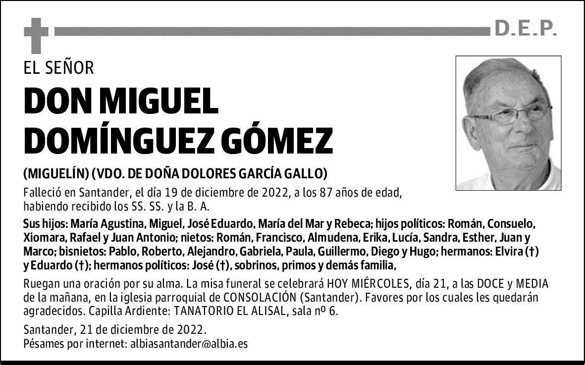 DON MIGUEL DOMÍNGUEZ GÓMEZ