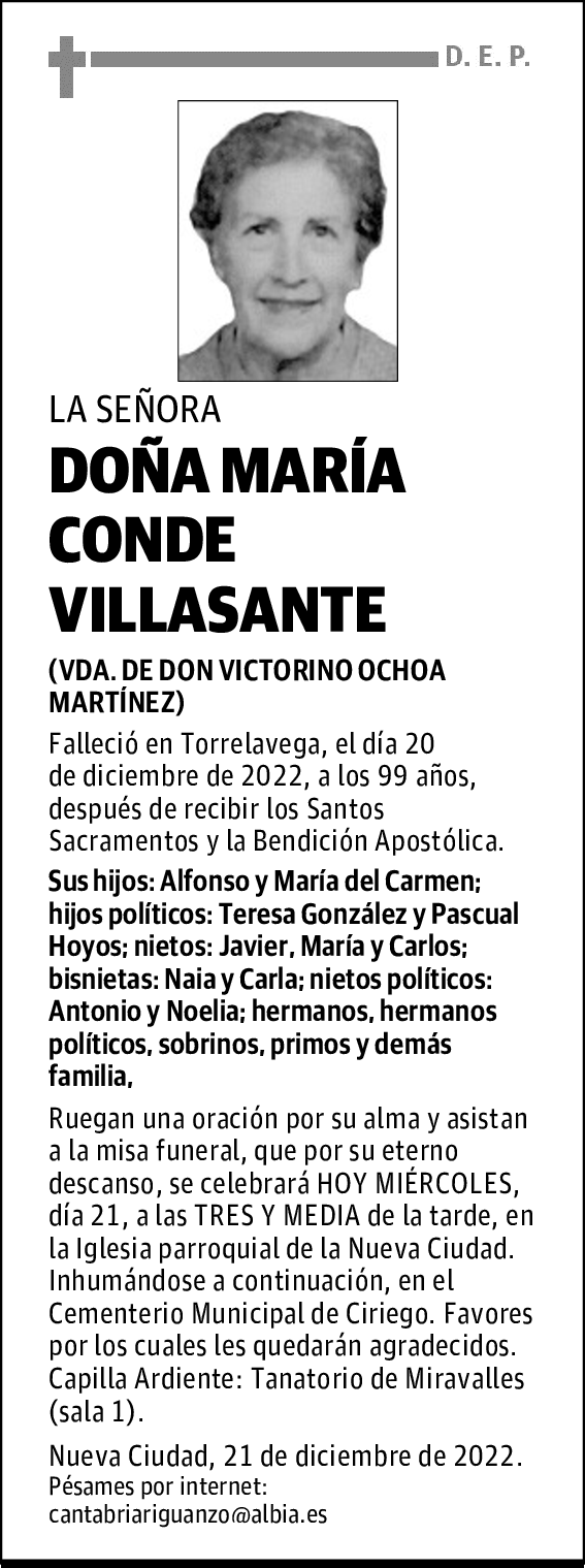 DOÑA MARÍA CONDE VILLASANTE