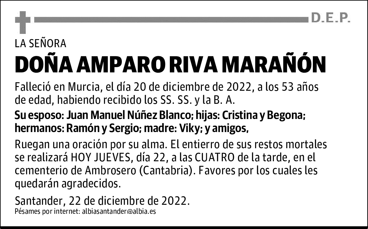 DOÑA AMPARO RIVA MARAÑÓN