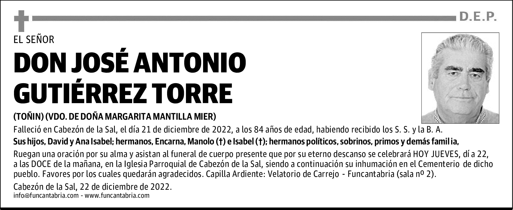 DON JOSÉ ANTONIO GUTIÉRREZ TORRE
