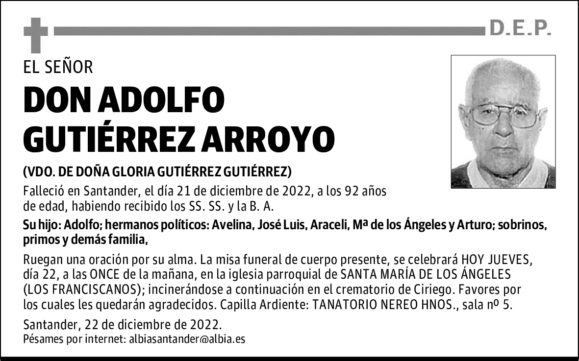 DON ADOLFO GUTIÉRREZ ARROYO