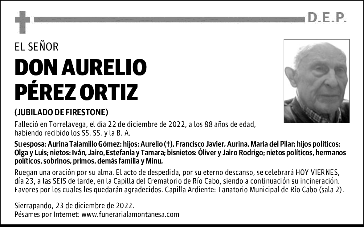 DON AURELIO PÉREZ ORTIZ