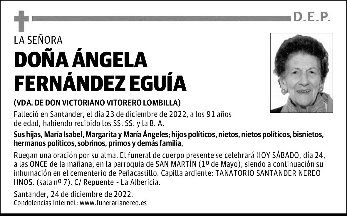 DOÑA ÁNGELA FERNÁNDEZ EGUÍA