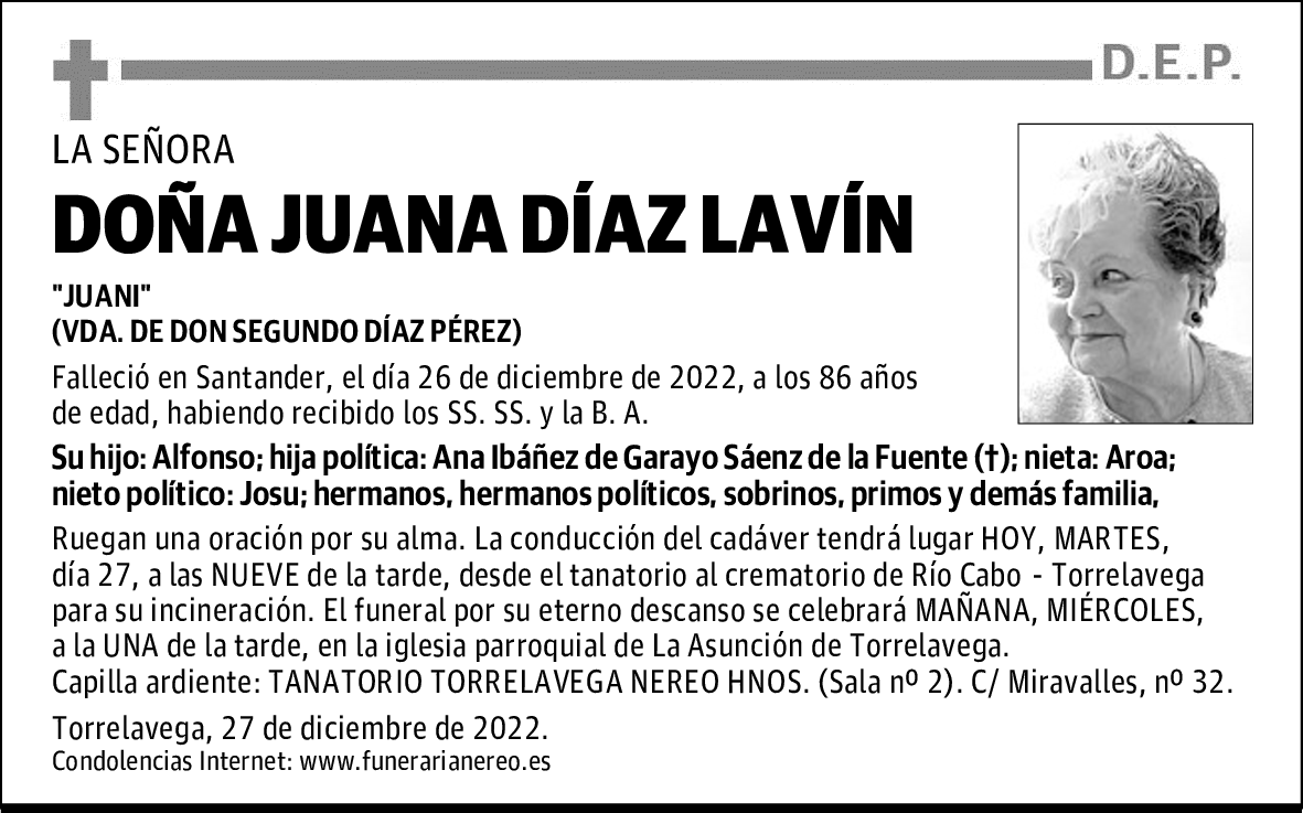 DOÑA JUANA DÍAZ LAVÍN