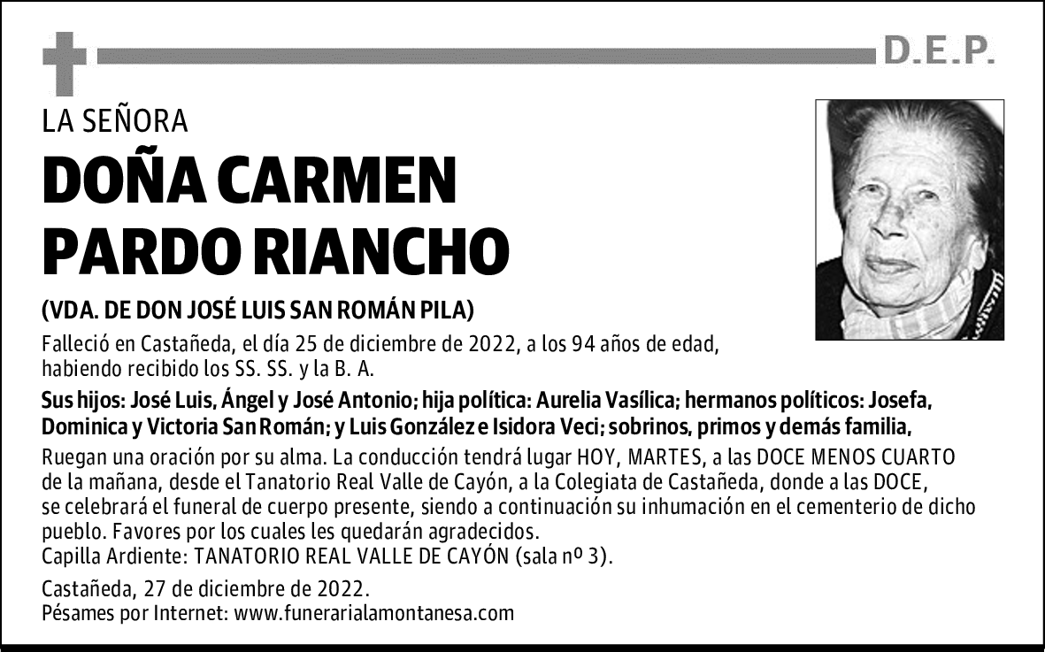 DOÑA CARMEN PARDO RIANCHO