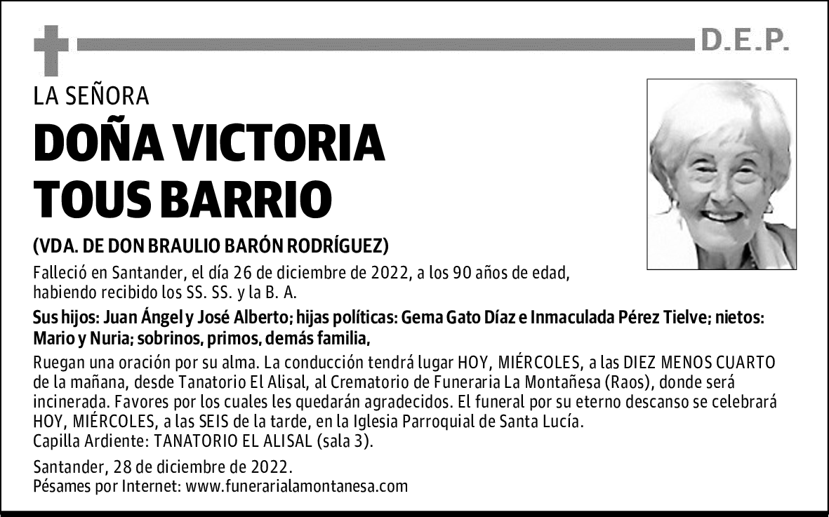 DOÑA VICTORIA TOUS BARRIO